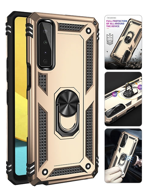 LG Stylo 7(5G) Dual Colors Ring Magnetic GPS car mount Phone Holder case