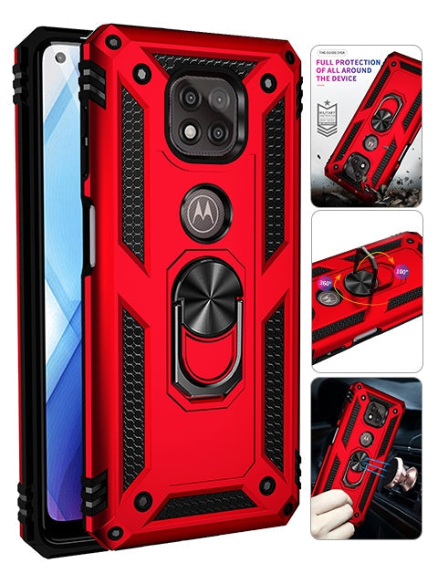 MOTO G Power (2021) Dual Colors Ring Magnetic GPS car mount Phone Holder Case