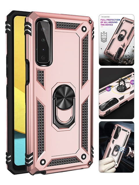 LG Stylo 7(5G) Dual Colors Ring Magnetic GPS car mount Phone Holder case