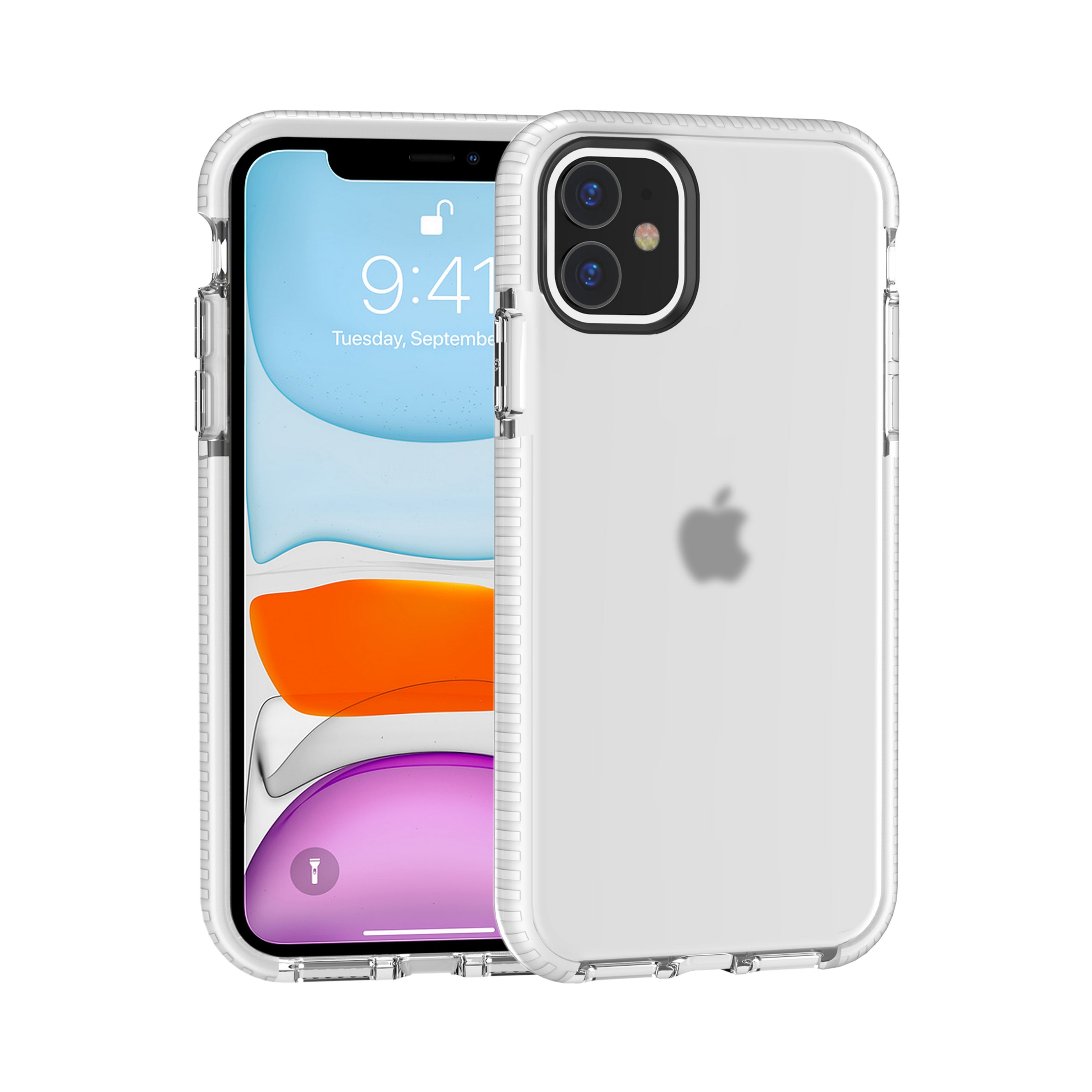 Transparent TPU Shockproof Drop Resistant Case for iPhone 12 Pro/12 (5.4")  - White