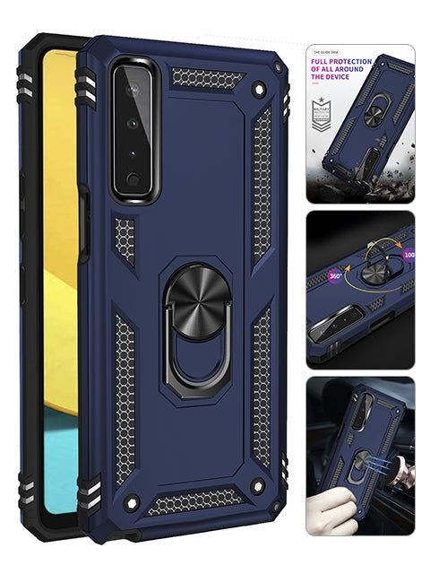 LG Stylo 7(5G) Dual Colors Ring Magnetic GPS car mount Phone Holder case