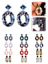 A Dozen of Colorful Acrylic Hoop Earrings (E6365)