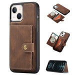 iPhone 14/13 Magnetic 2 in1 Leather Card Bag Case and Removable Back Cover