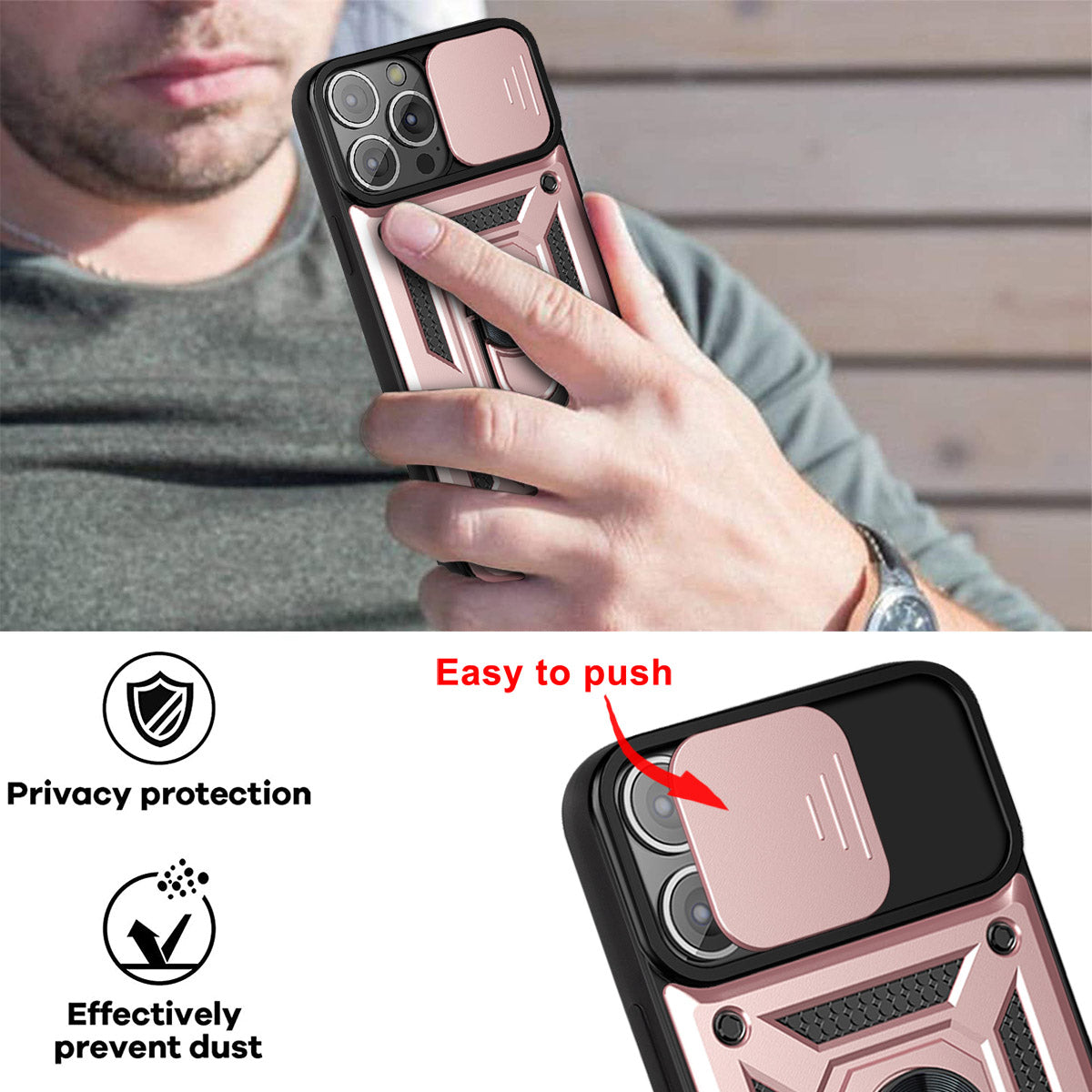 iPhone 13 Pro Sliding window with kickstand Phone Case