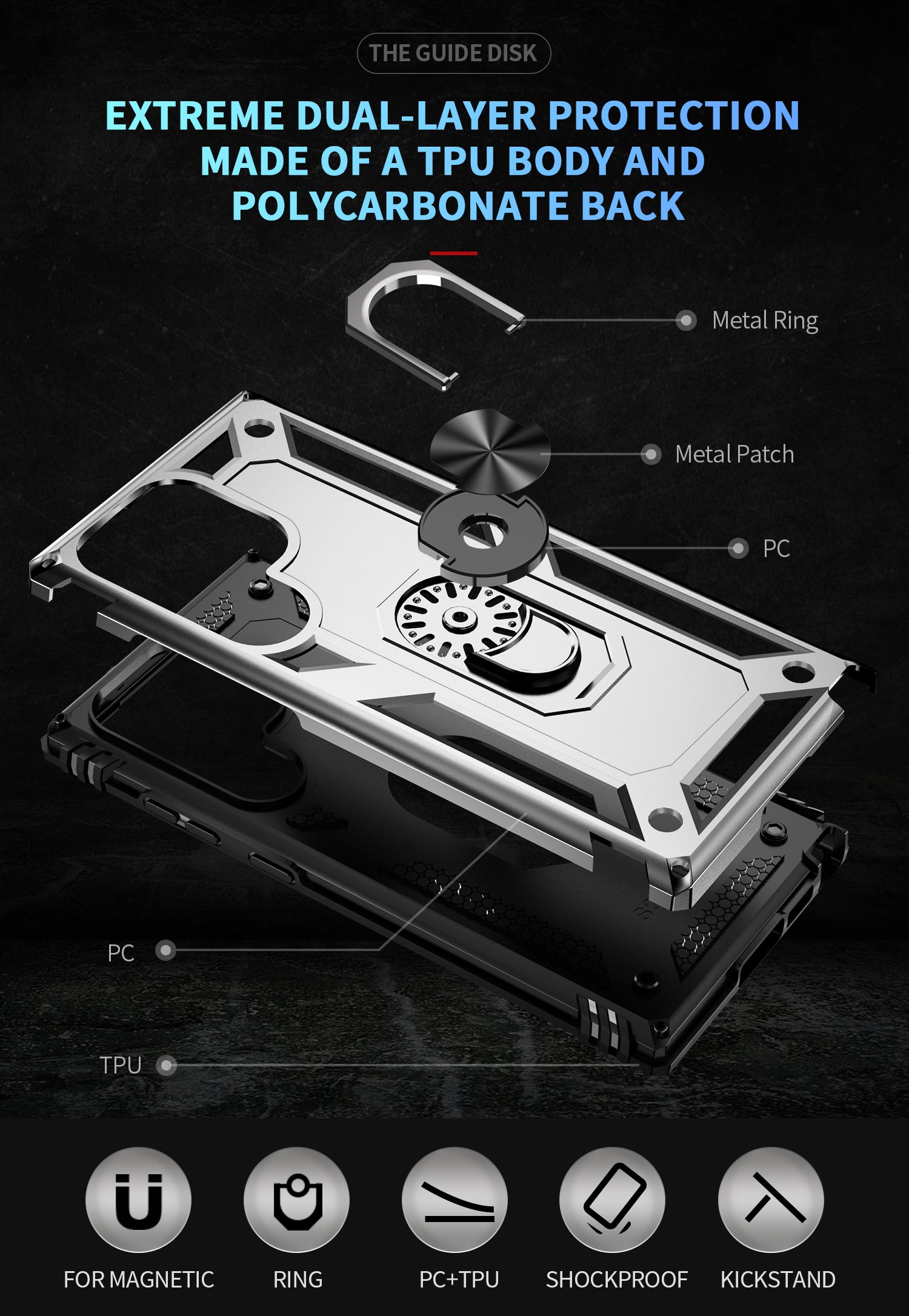 Samsung Galaxy S23  Ultra Case Ring Magnetic GPS car mount Phone Holder case