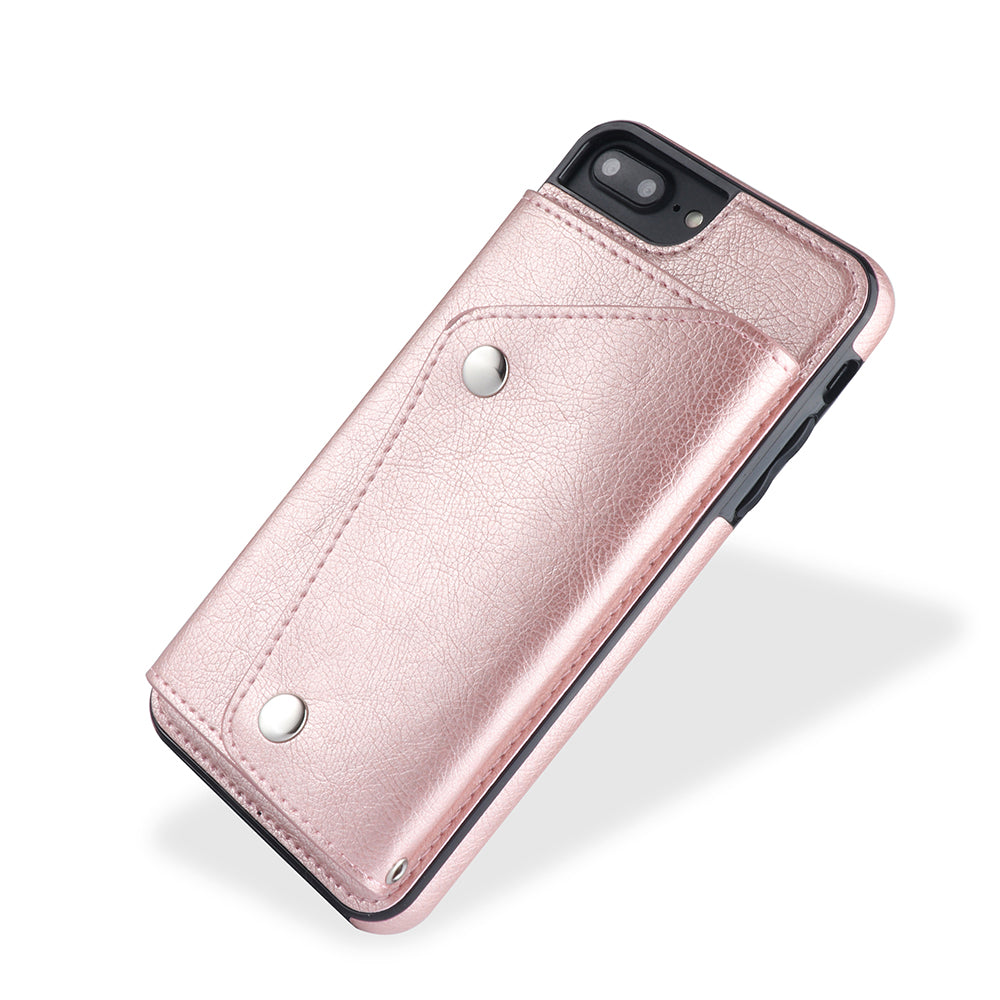 Kickstand Wallet Case with Credit Card Pockets for iPhone 8&7 Plus