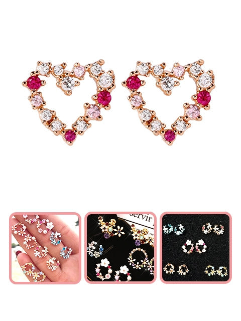 A Dozen of Flower Stud Earrings for Women Girls Cute Wreath Garland Earrings