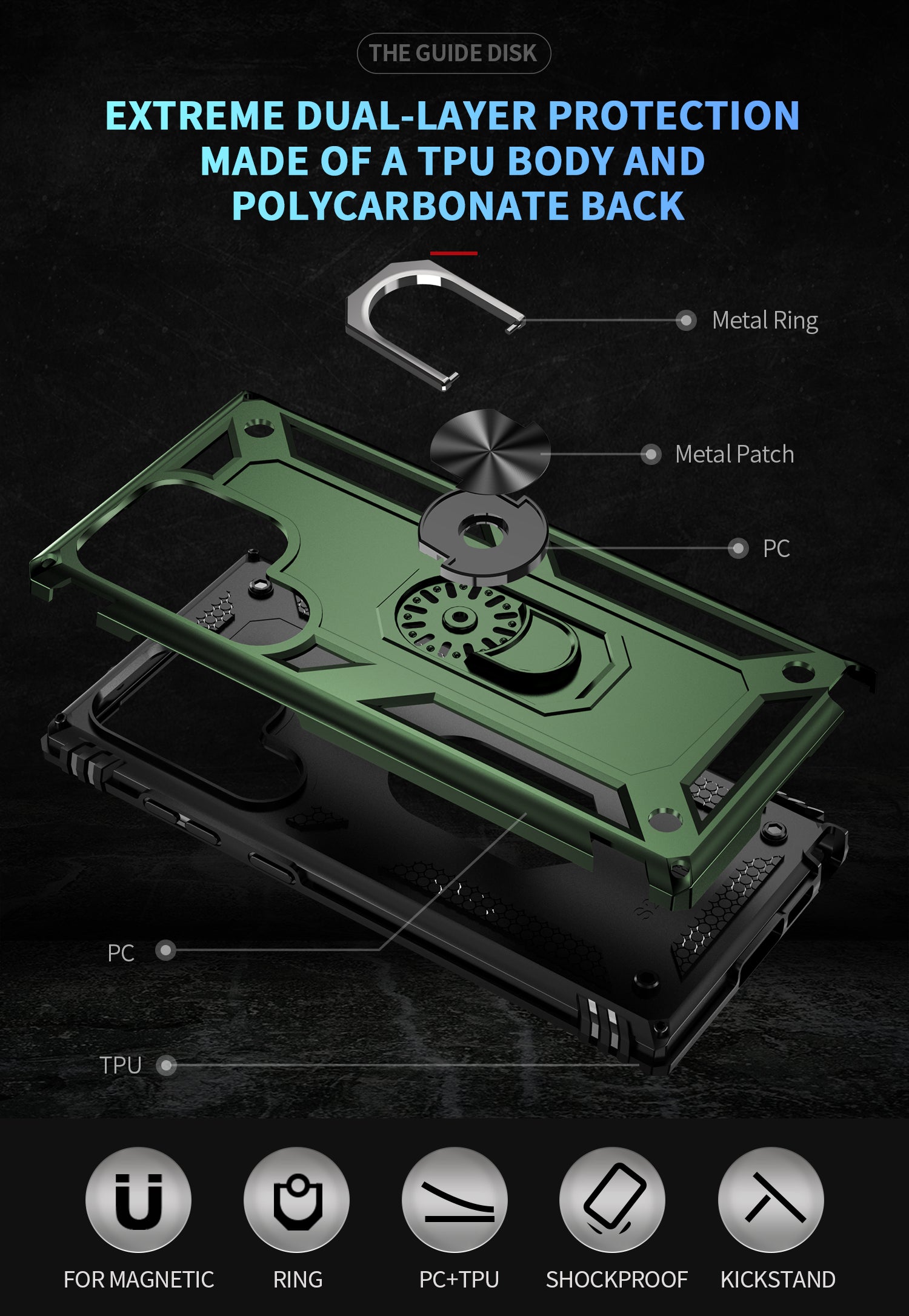 Samsung Galaxy S23  Ultra Case Ring Magnetic GPS car mount Phone Holder case