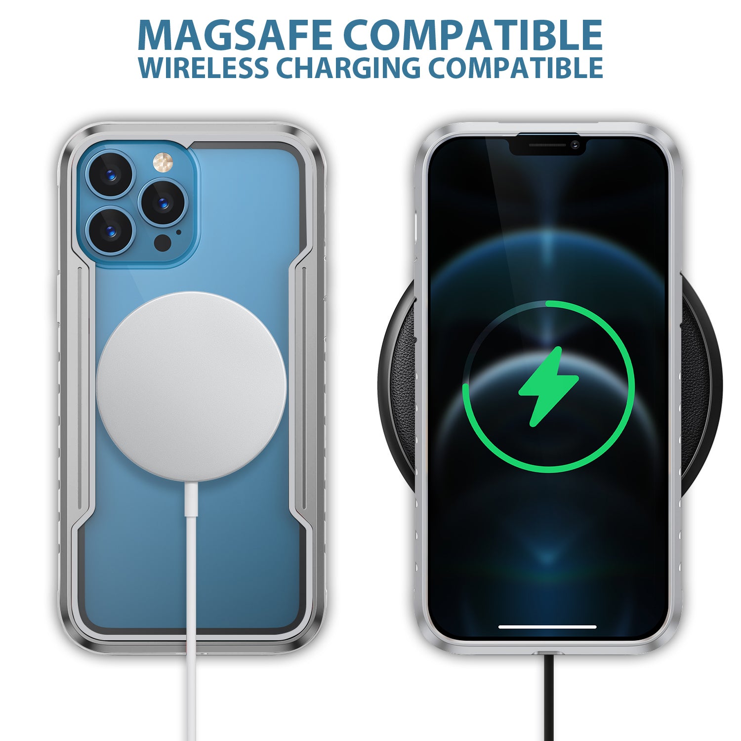 HLC Case for iPhone 13 Pro Max Full Body Bumper Case with Clear Back Panel Protector