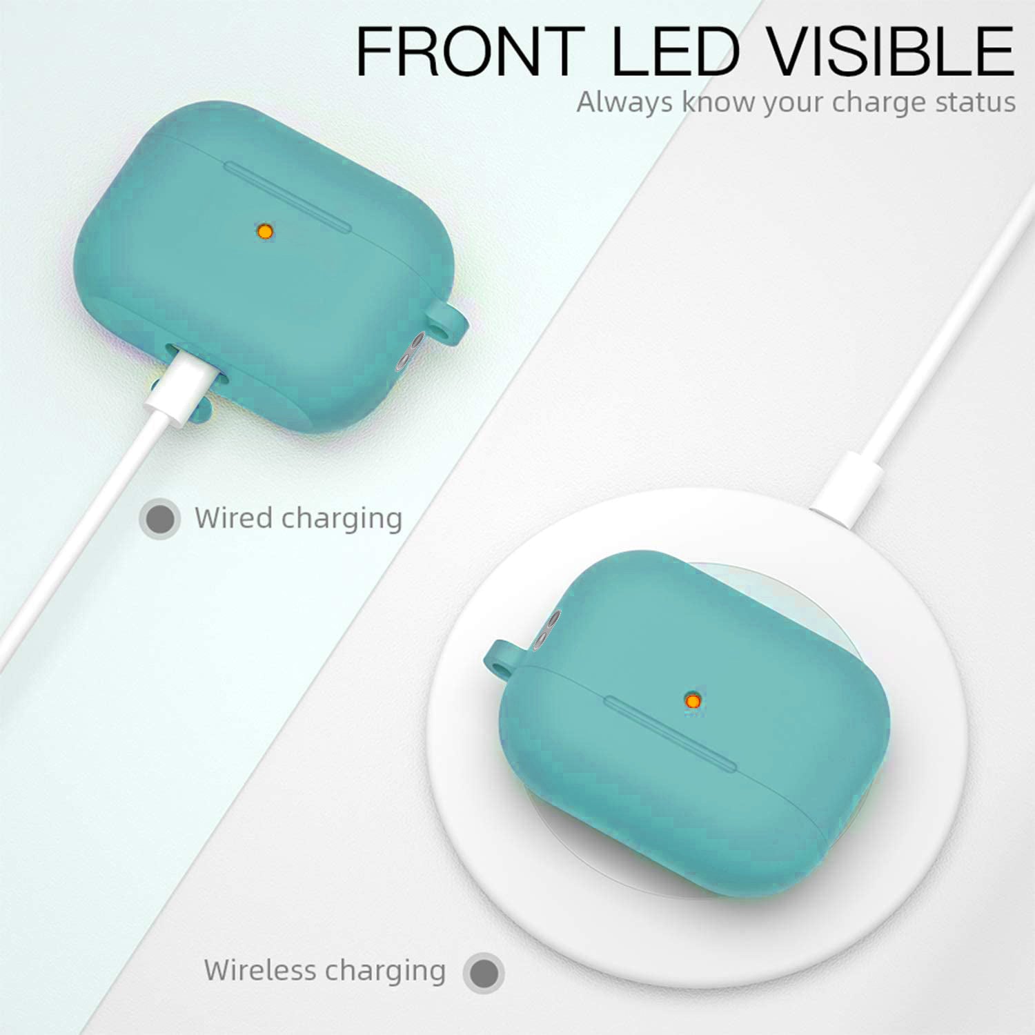 AirPods Pro (2) Case Cover with Carabiner Silicone Compatible with Apple AirPods Pro 2022