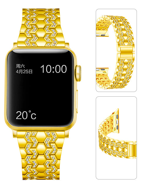 42/44/45mm Alloy jewelry watch band inlaid with diamonds for i-Watch SE/7/6/5/4/3/2/1