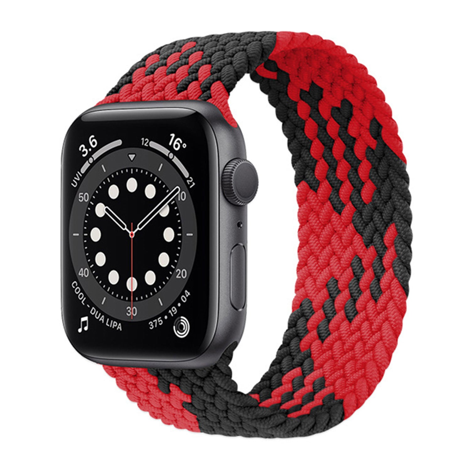42/44/45mm Twister Braided Solo Loop Fabric Nylon Strap for i-Watch Series 7/6/5/4/3/2/1