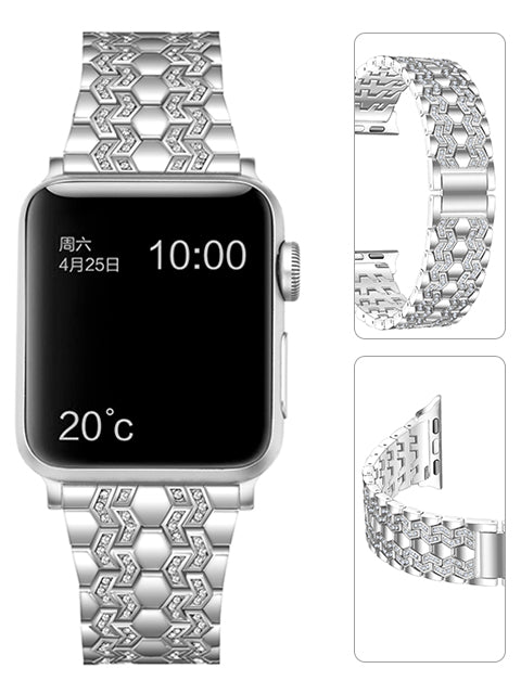 42/44/45mm Alloy jewelry watch band inlaid with diamonds for i-Watch SE/7/6/5/4/3/2/1