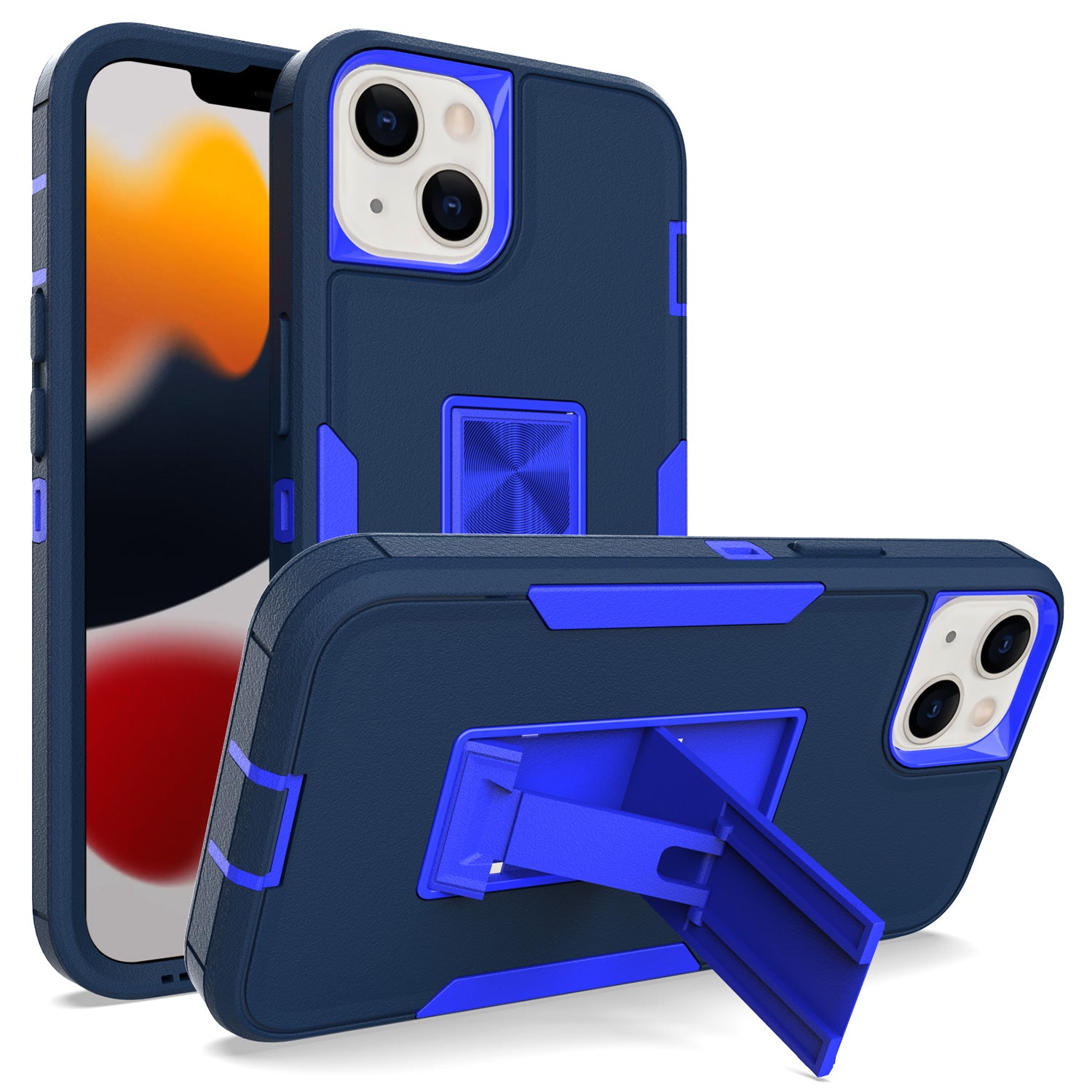 iPhone 13 mini Kickstand fully protected heavy-duty shockproof case