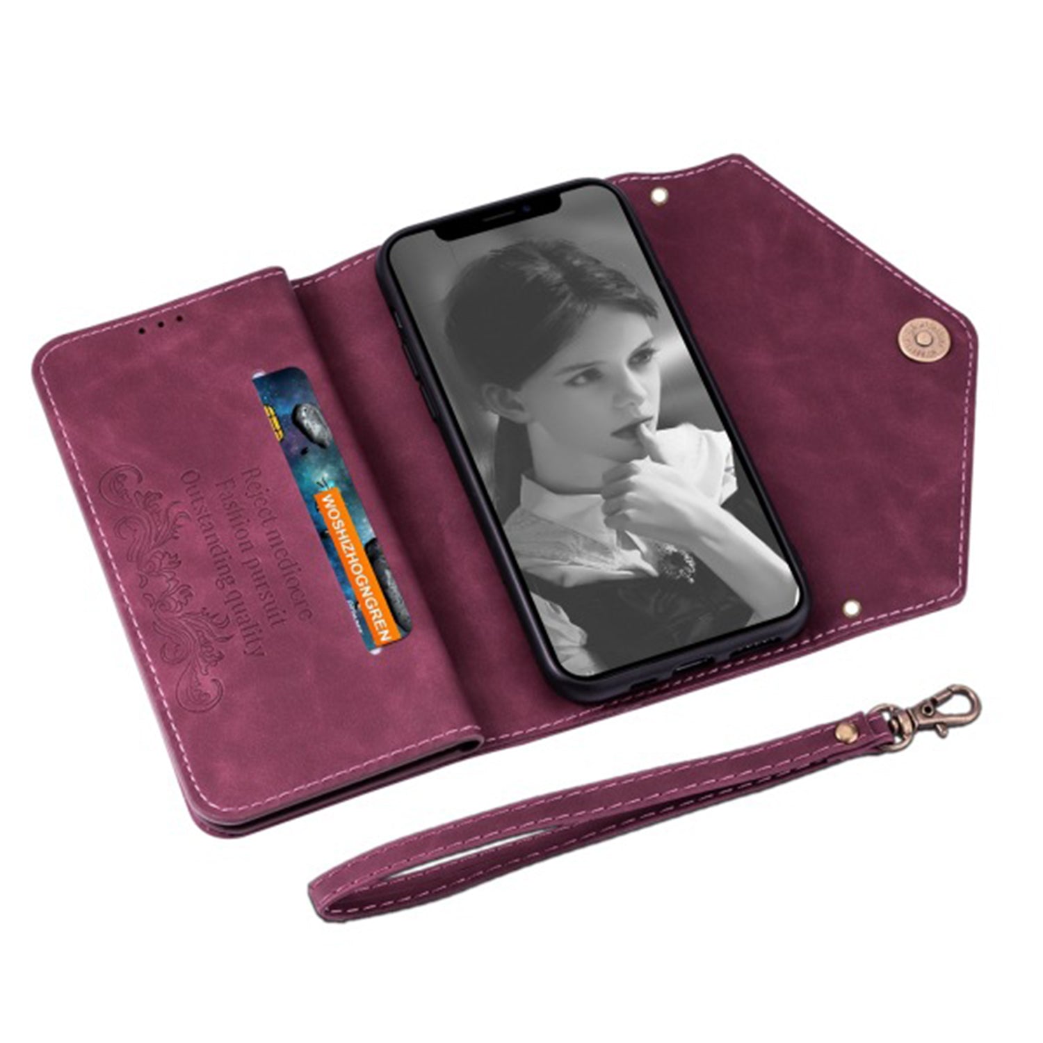 iPhone 12 Mini (5.4") 2 IN 1 Leather Wallet Case with 7 Credit Card Slots
