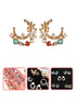 A Dozen of Flower Stud Earrings for Women Girls Cute Wreath Garland Earrings