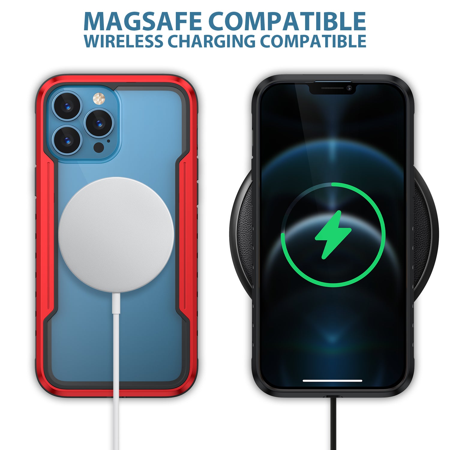 HLC Case for iPhone 13 Pro Max Full Body Bumper Case with Clear Back Panel Protector