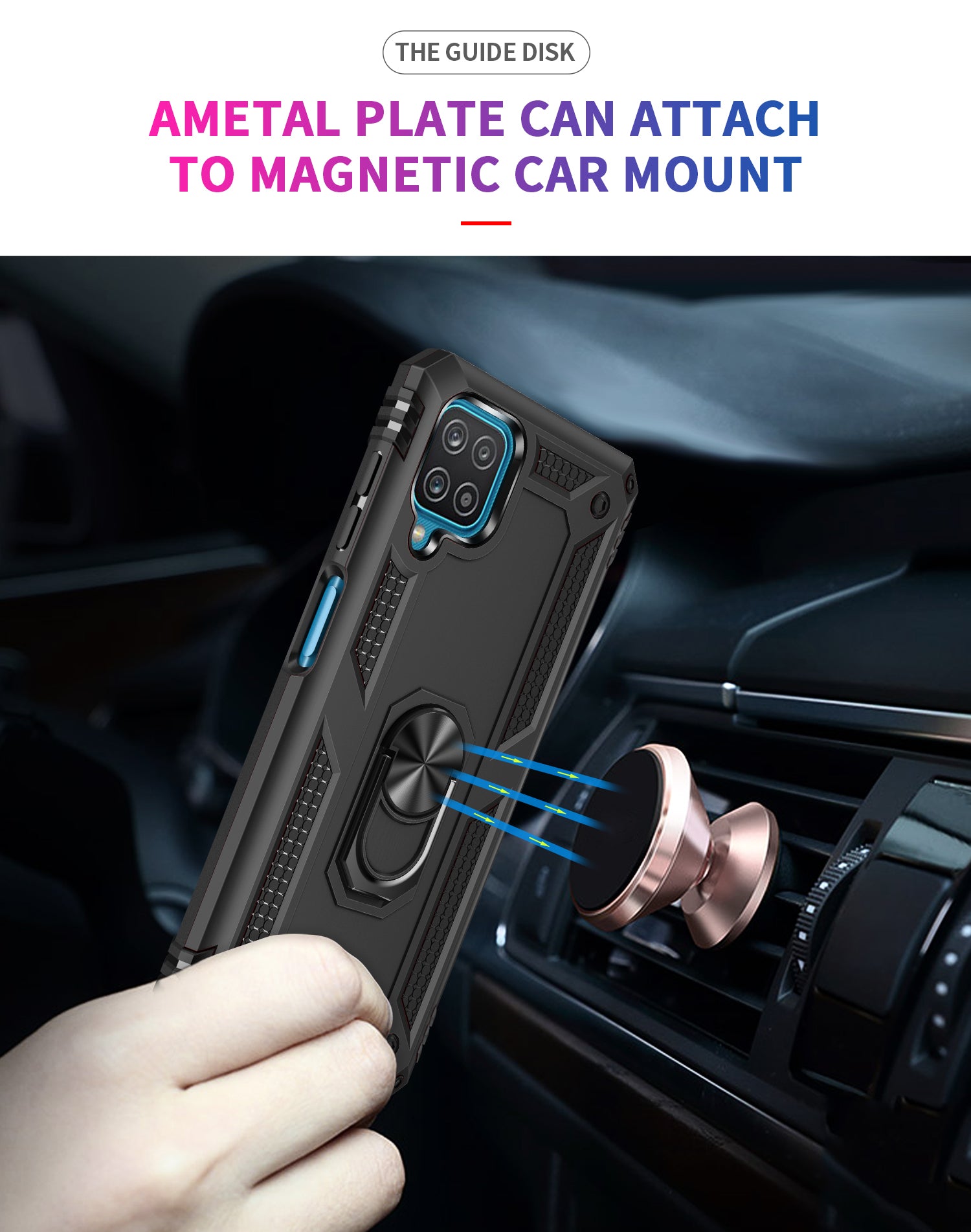 Samsung Galaxy A12(5G) Ring Magnetic GPS car mount Phone Holder