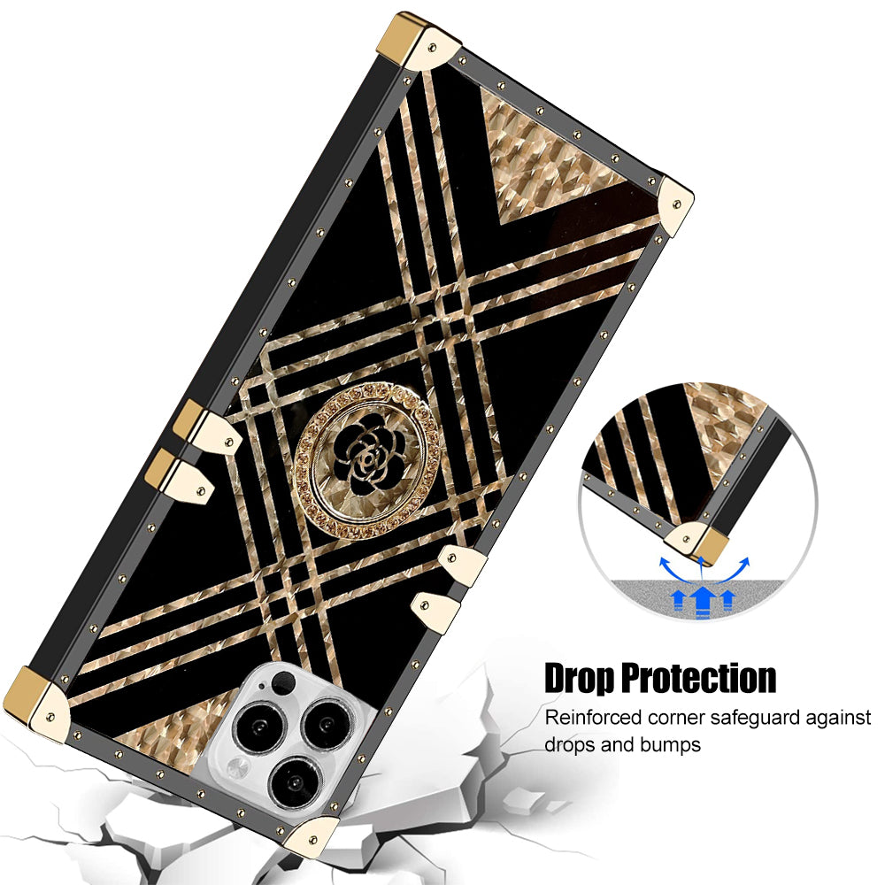 TPU Luxury Blue Stripe Fashion Case with Kickstand for iPhone 13Pro