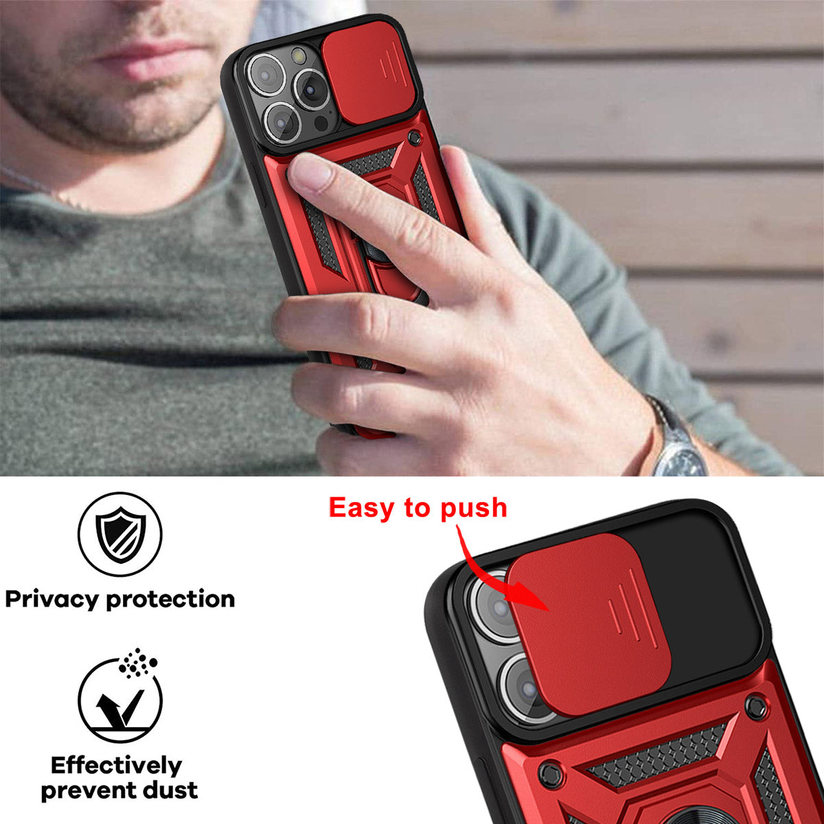 iPhone 13 Pro Sliding window with kickstand Phone Case