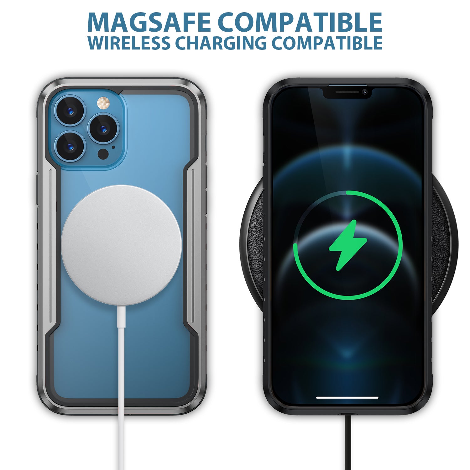 HLC Case for iPhone 13 Pro Max Full Body Bumper Case with Clear Back Panel Protector