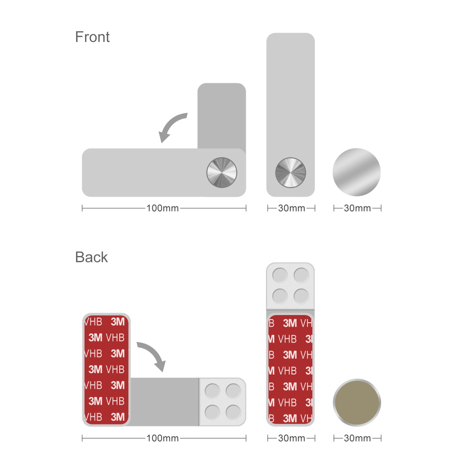 Macbook expansion bracket，2 in 1 Magnetic absorption patch+Bracket