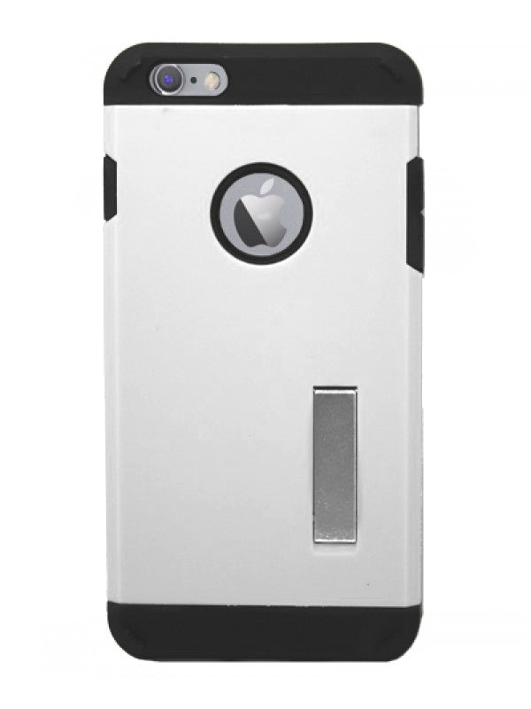 Solid Rubber Case With Metal Accent For IPhone 6 Plus (5.5inch) - White