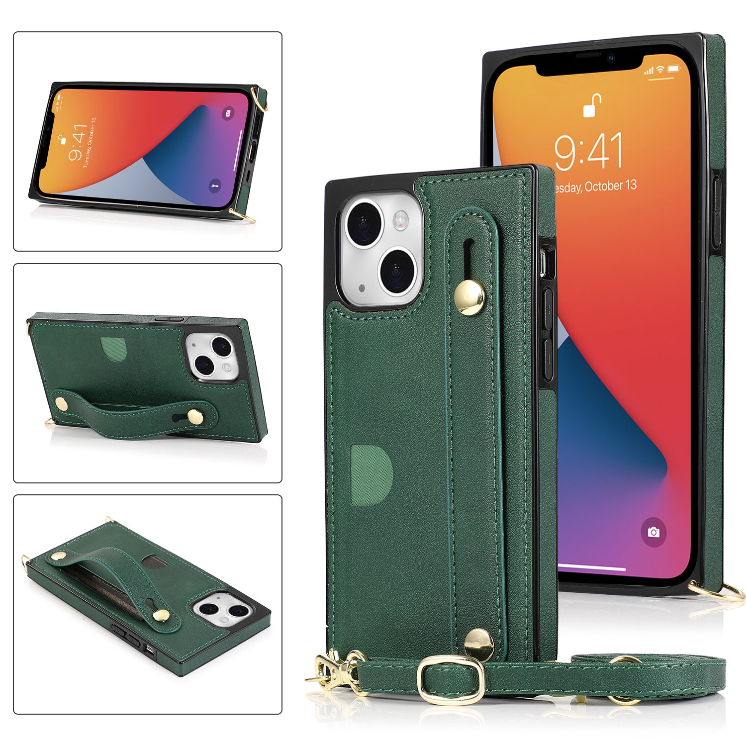 Fashion Leather Case with 1 Credit Card Slots for iPhone 13(6.1")