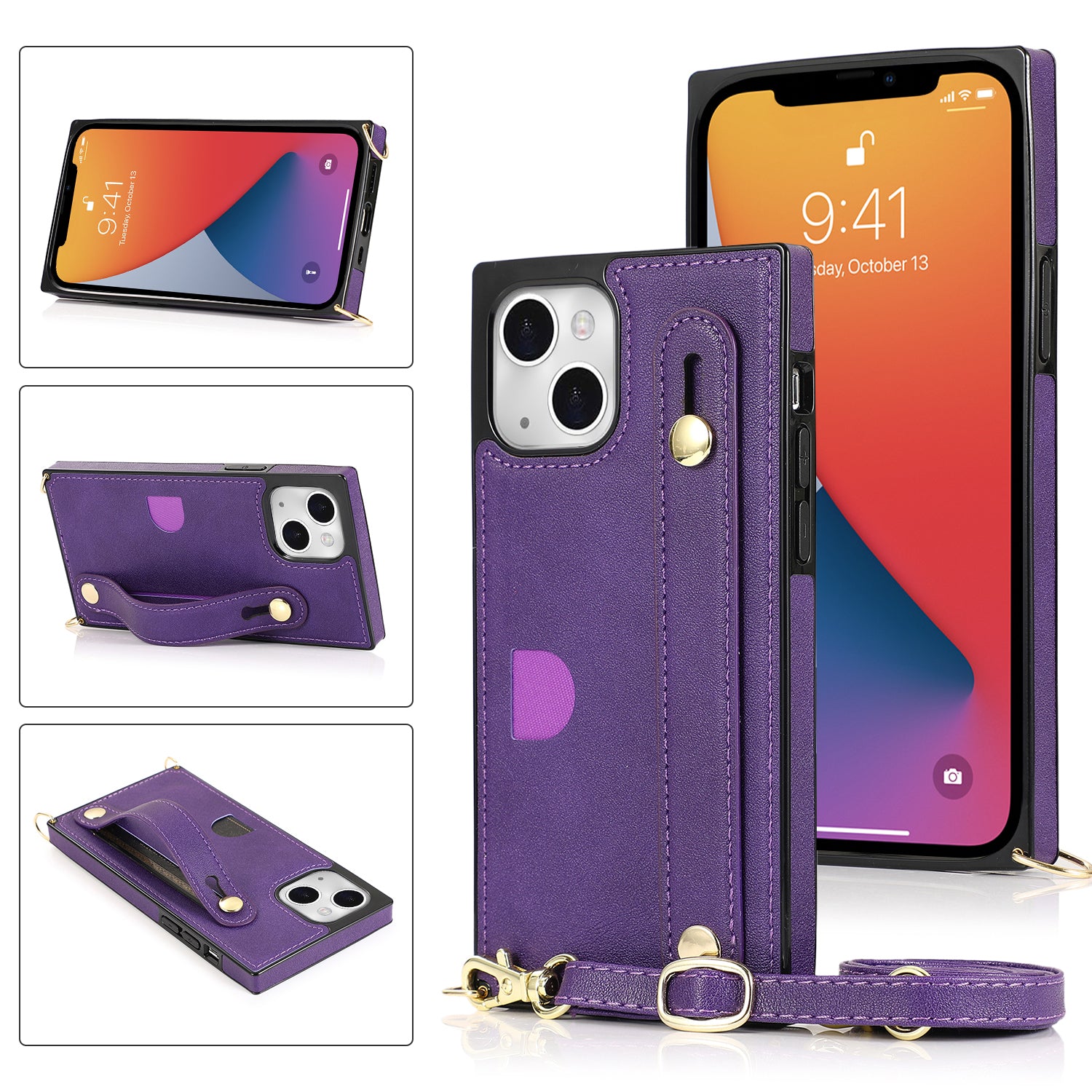Fashion Leather Case with 1 Credit Card Slots for iPhone 13(6.1")