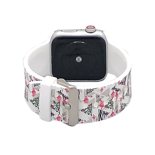 Apple Watch Series 4/3/2/1 with Silver Buckle Rubber Design Colorful Replacement i Watch Bands