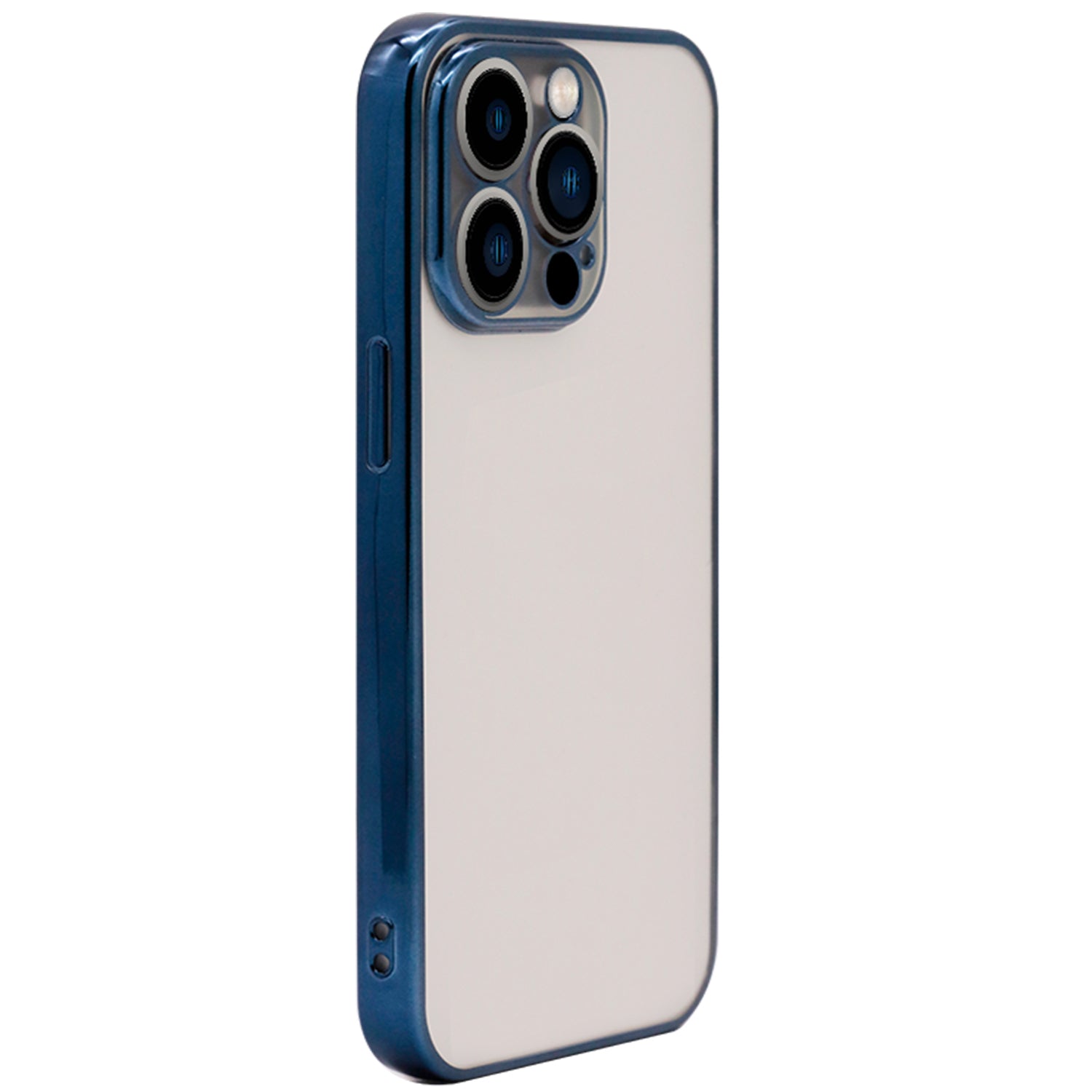 iPhone 13 Pro Electroplating edge frosted transparent ultra-thin fine hole case
