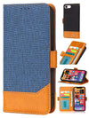 2 in 1  iPhone SE 3/2 (4.7") Canvas stitched side buckle leather case
