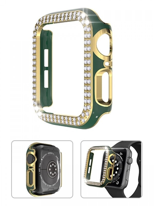 41mm 2 in 1 Diamond Bumper Case with Screen Protector for Apple Watch 7