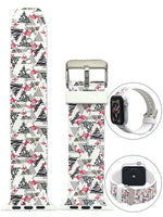 Apple Watch Series 4/3/2/1 with Silver Buckle Rubber Design Colorful Replacement i Watch Bands
