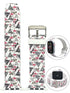 Apple Watch Series 4/3/2/1 with Silver Buckle Rubber Design Colorful Replacement i Watch Bands