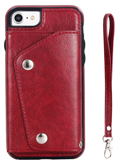 Kickstand Wallet Case with Credit Card Pockets for iPhone 8&7