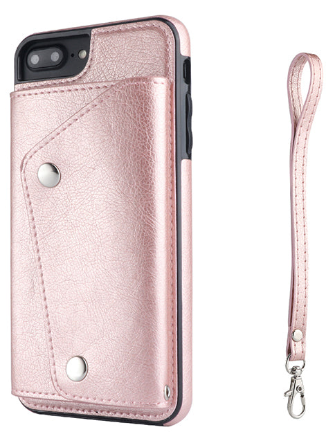 Kickstand Wallet Case with Credit Card Pockets for iPhone 8&7 Plus