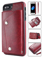 Kickstand Wallet Case with Credit Card Pockets for iPhone 8&7 Plus