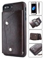 Kickstand Wallet Case with Credit Card Pockets for iPhone 8&7 Plus