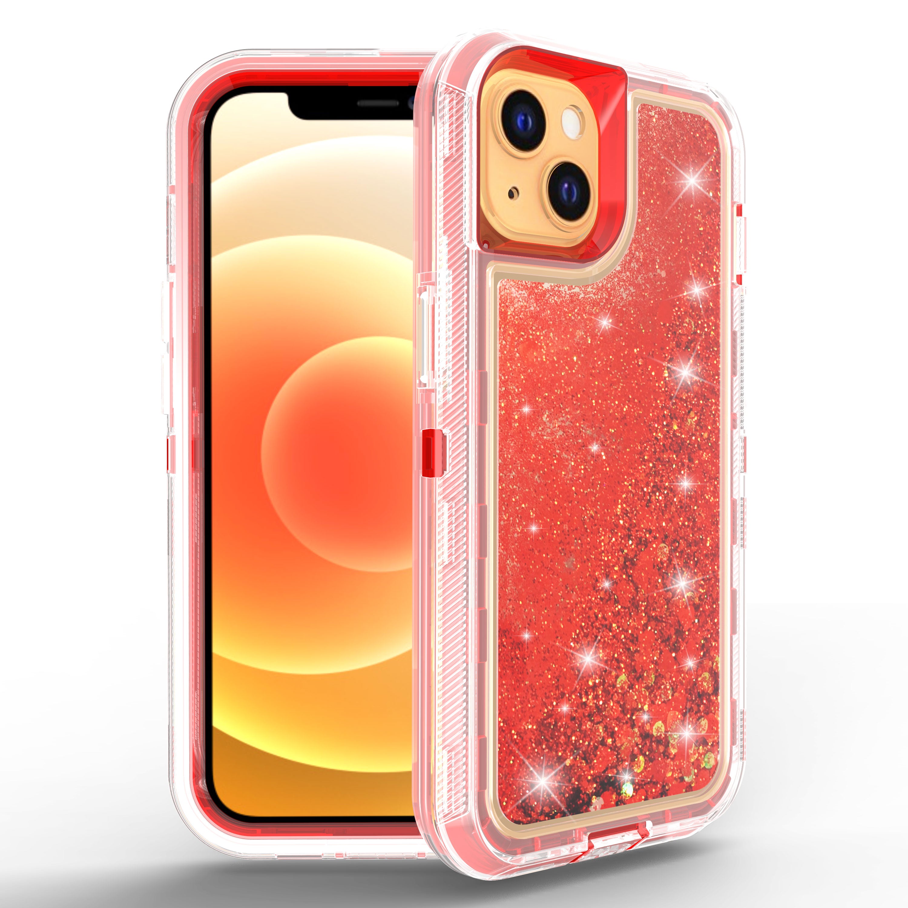 Transparent Floating Glitter Heavy Duty Case  for iPhone 13 mini