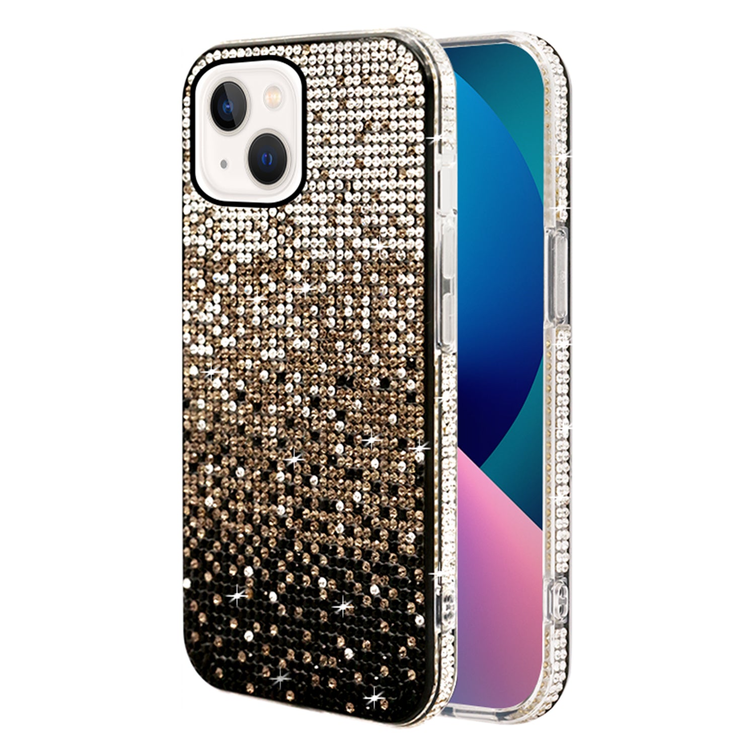 iPhone  13 Three color gradient small diamond case