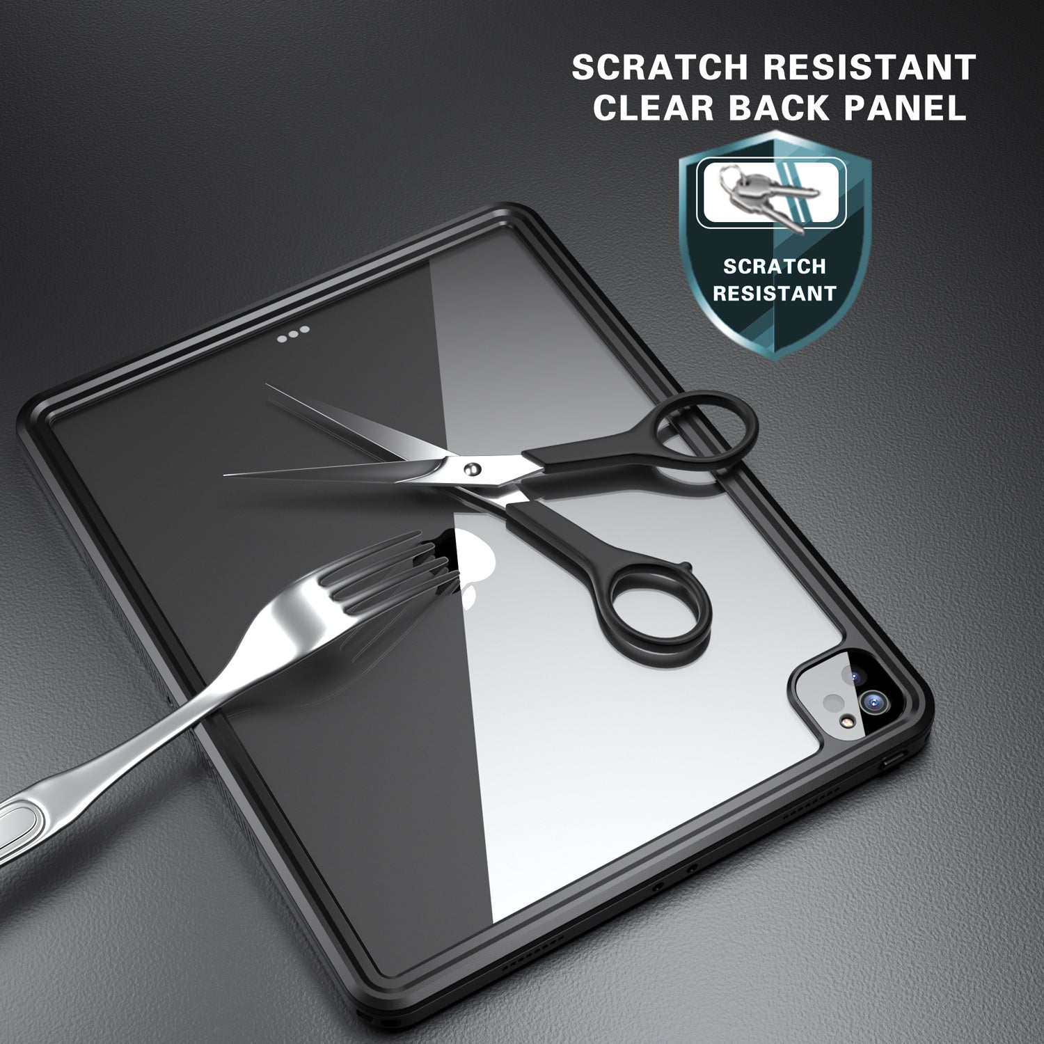 Apple iPad Pro 6/5/4(12.9'') 360 Full Protective Waterproof Case with Built-in Screen Fingerprint Protector