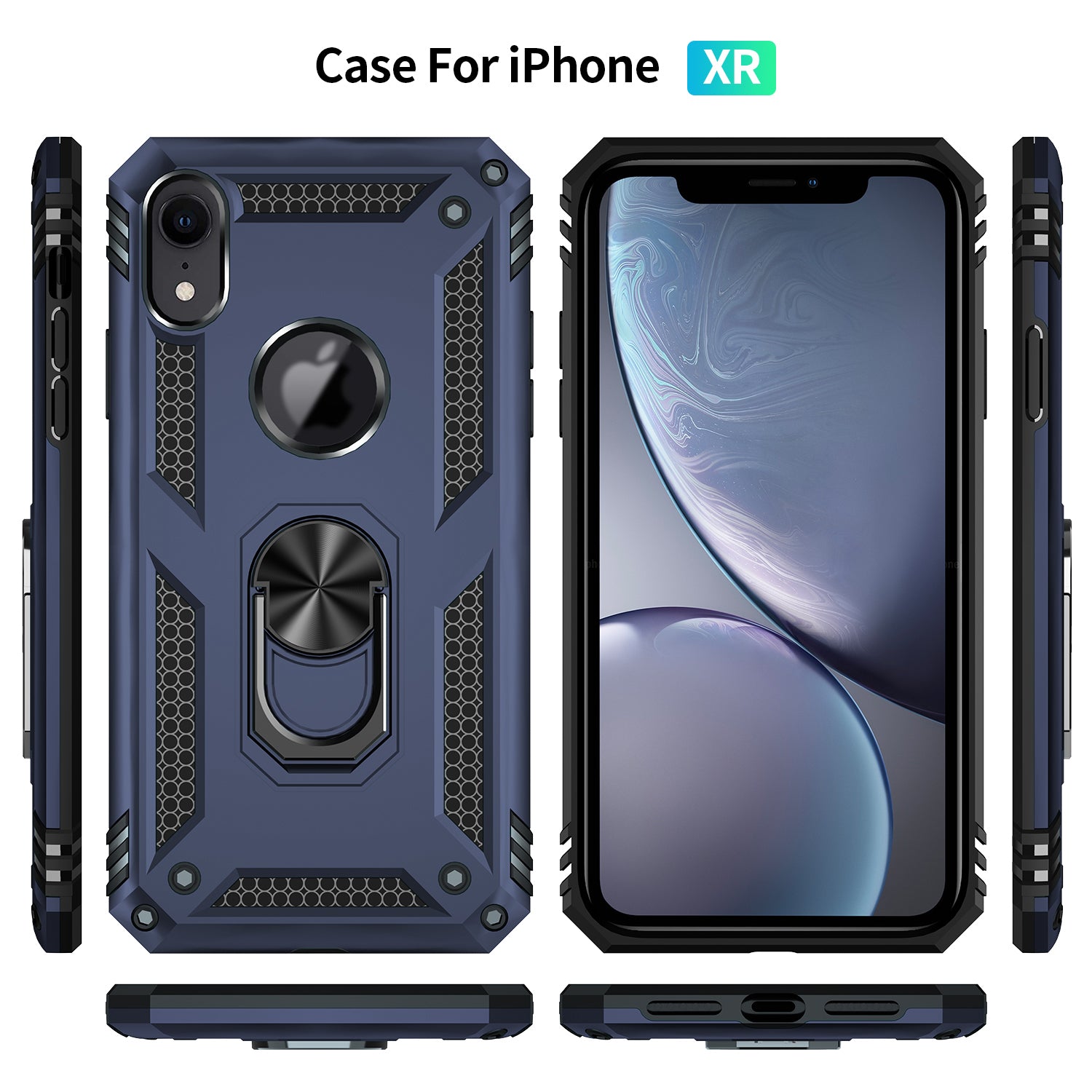 iPhone XR Dual Colors Ring Magnetic GPS car mount Phone Holder case