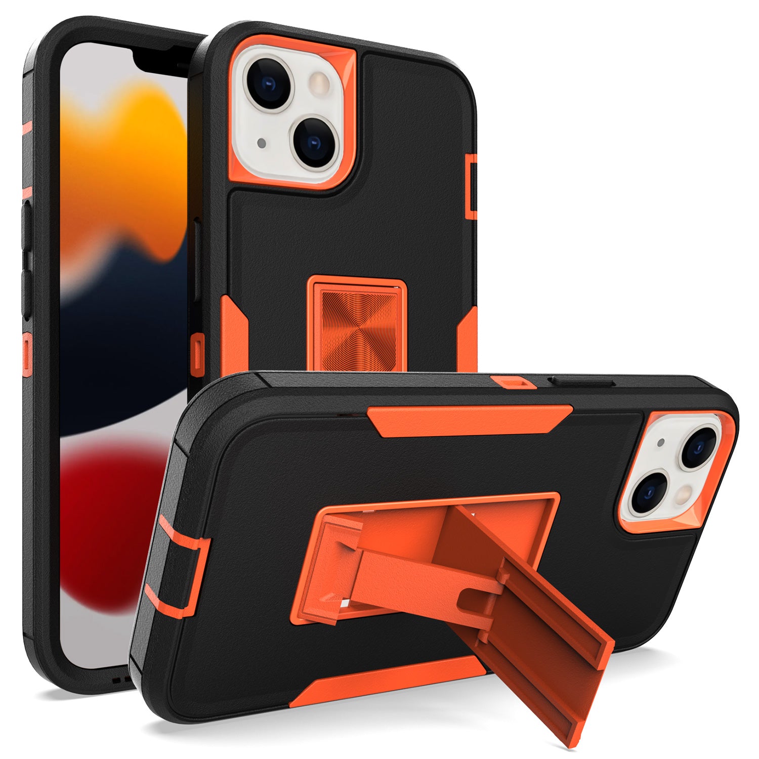 iPhone 13 mini Kickstand fully protected heavy-duty shockproof case