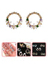 A Dozen of Flower Stud Earrings for Women Girls Cute Wreath Garland Earrings