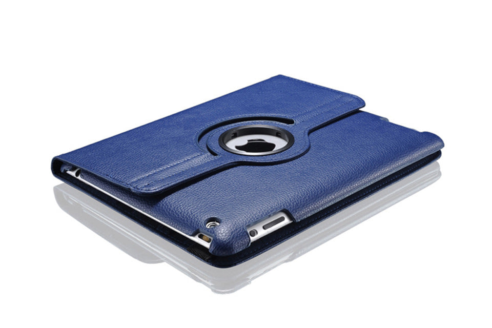 360 Degrees Rotating Leather Standing Case for iPad 4 - Hot Pink