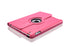 360 Degrees Rotating Leather Standing Case for iPad 4 - Hot Pink