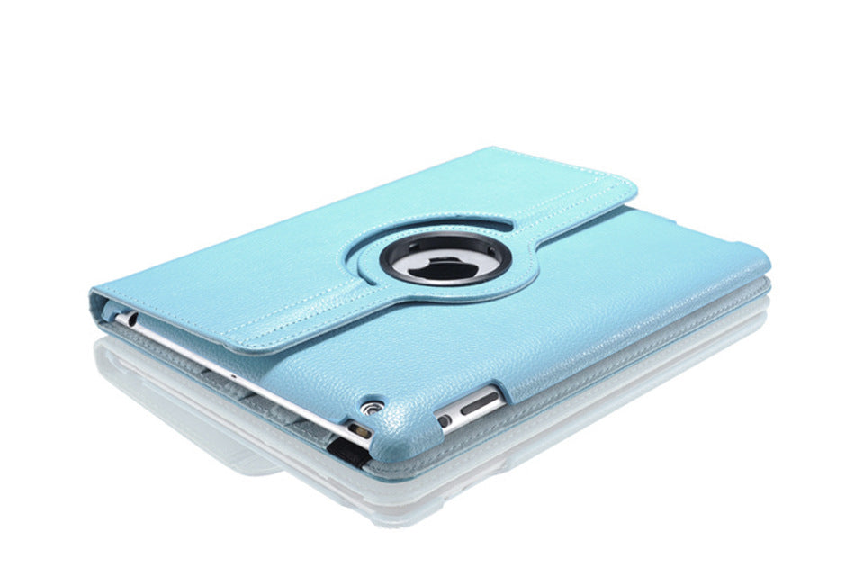 360 Degrees Rotating Leather Standing Case for iPad 4 - Hot Pink