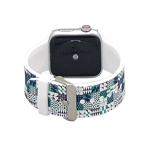 Apple Watch Series 4/3/2/1 with Silver Buckle Rubber Design Colorful Replacement i Watch Bands