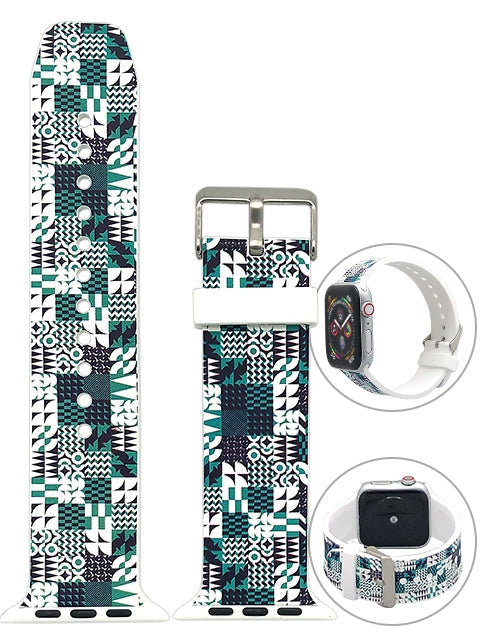 Apple Watch Series 4/3/2/1 with Silver Buckle Rubber Design Colorful Replacement i Watch Bands